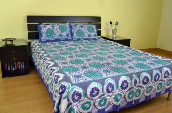 Flower-printed-king-size-bedsheet